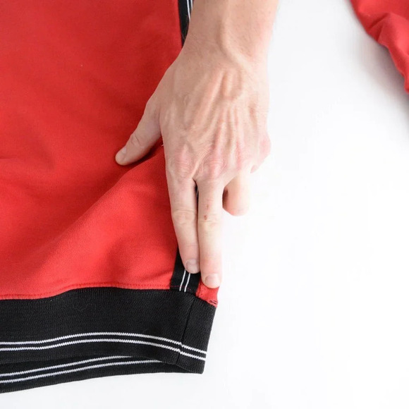 Vintage Nike Red Check Tag Red Quarter Zip made in U.S.A. "Polska" Logo Size XL - Picture 6 of 14